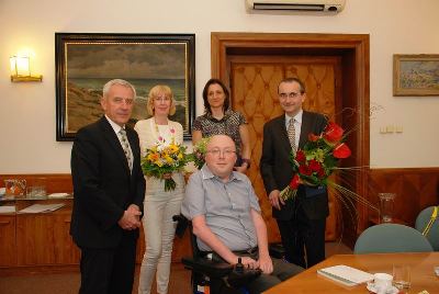 (zleva) doc. MUDr. Leo Heger, CSc., prim. MUDr. Vra Sebroov, MUDr. Jana Haberlov, Ph.D., prof. MUDr. Pavel Seeman, Ph.D., Mgr. Michal imnek